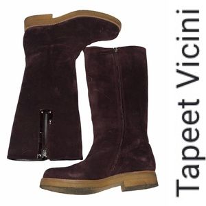 Tapeet by Vicini dark maroon/purple Suede Boots 38